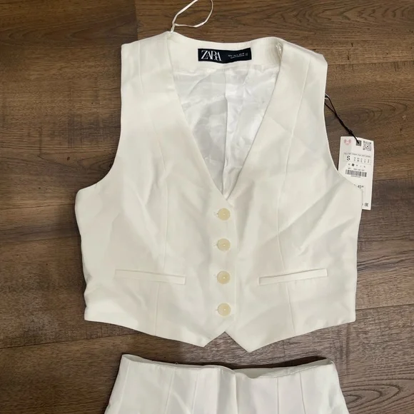Zara Chic White Women's Pantsuit - Picture 3 of 4